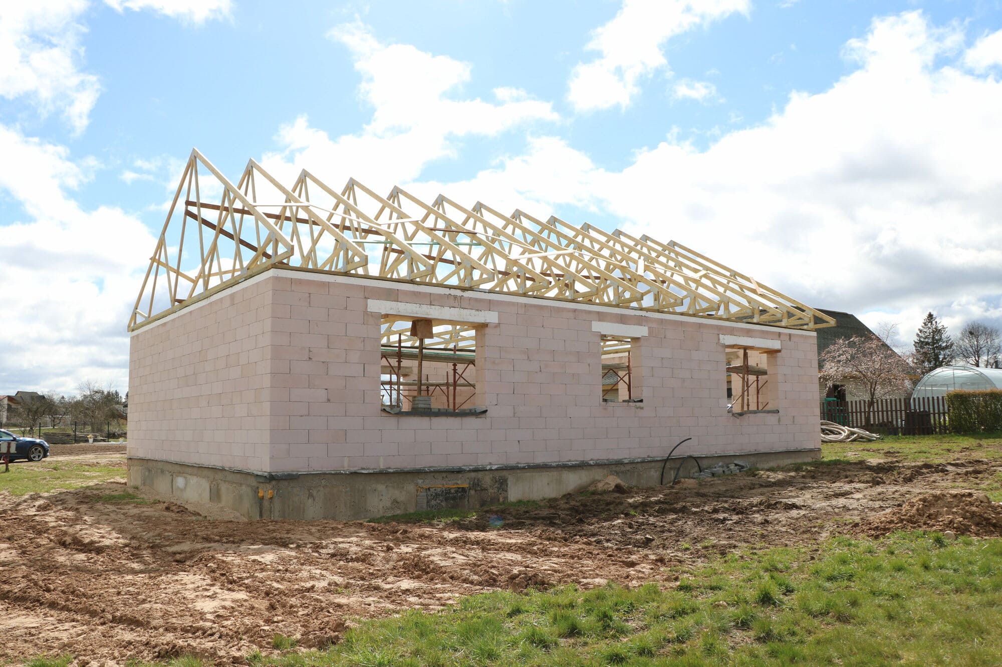 Timber trusses for small private house